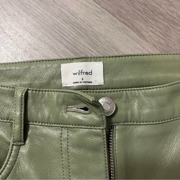 Aritzia, Wilfred, Bitter‎ Sage Melina Pant, Faux Leather, Green | Women’s 6 - Picture 4 of 10
